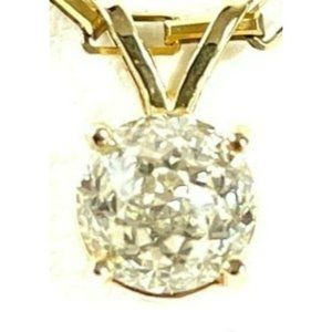 Modified Briolette Cut Diamond Solitaire Pendant 1ct
